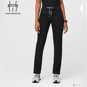 Figs High Waisted Yola Scrub Pants (Black)